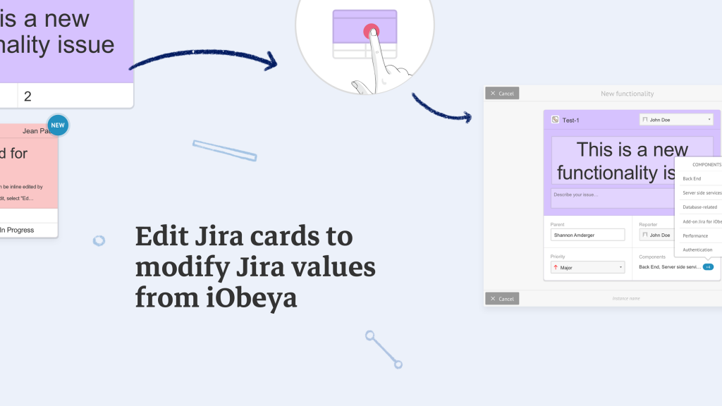 Edit Jira cards to modify values from iObeya