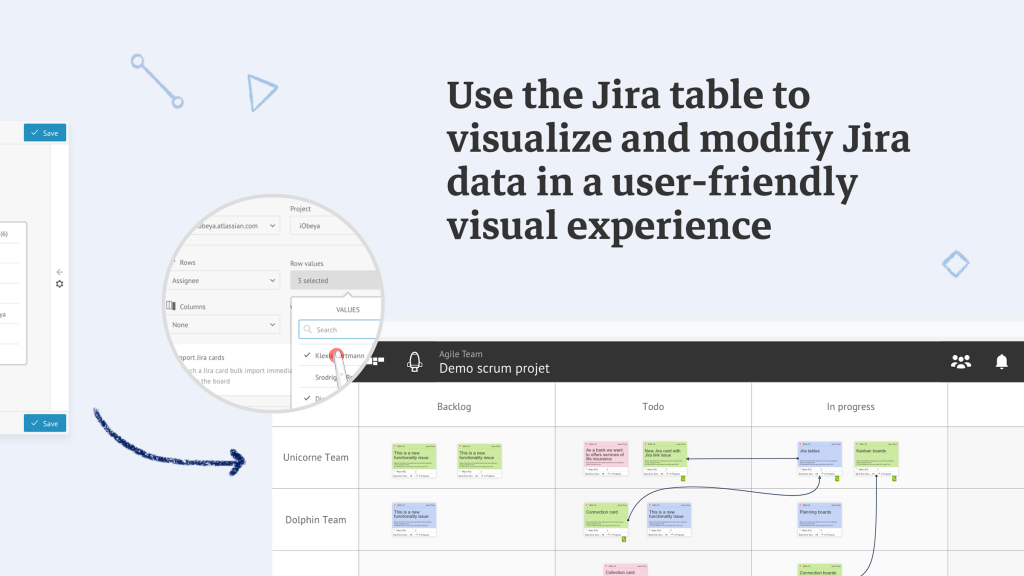 Use the Jira table to visualize and modify Jira data in a user-friendly visual experience