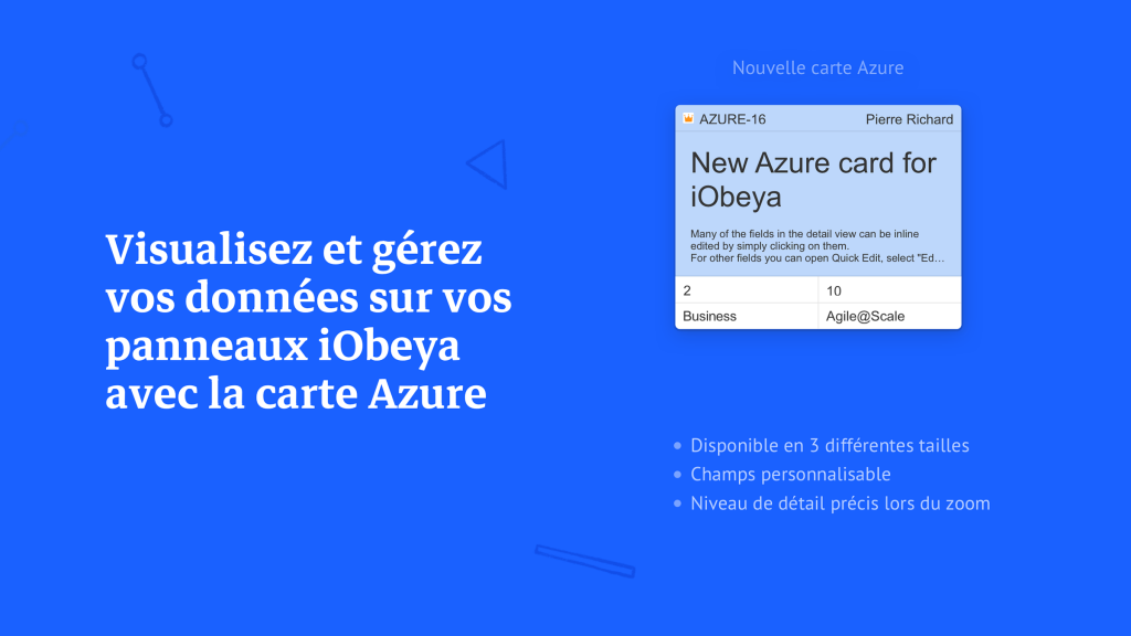 Visualisez et gérez vos données sur vos panneaux iObeya avec la carte Azure