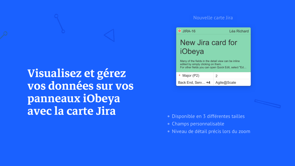 Visualisez et gérez vos données sur vos panneaux iObeya avec la carte Jira