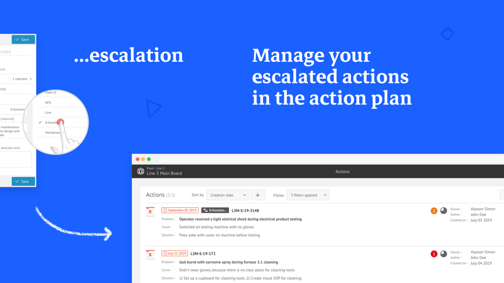 Manage your escalated actions in the action plan