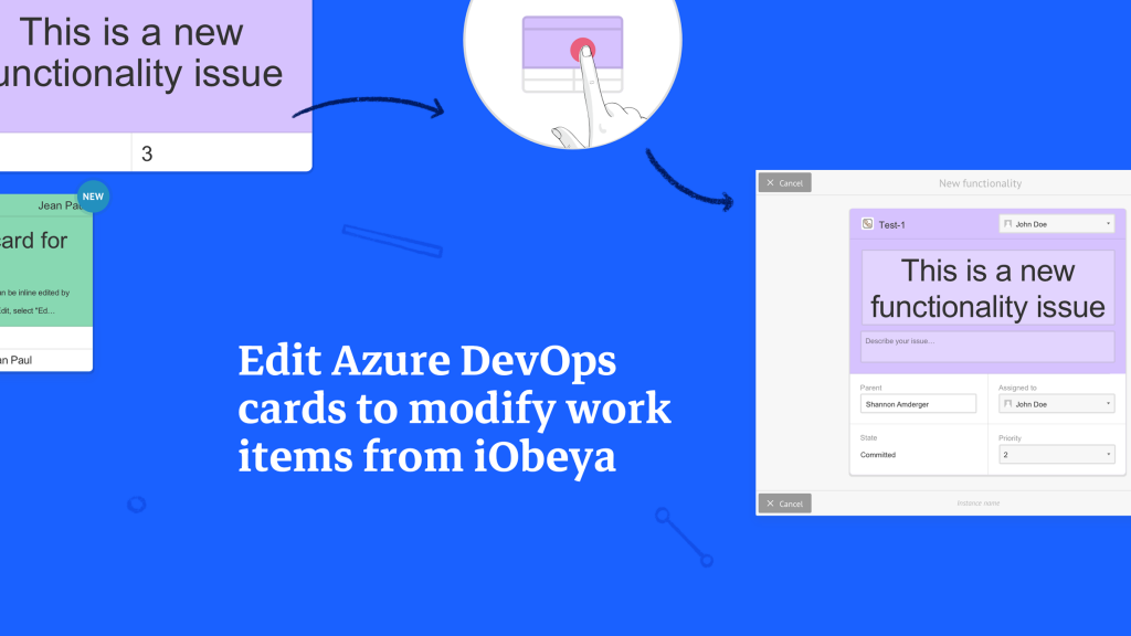 Edit Azure DevOps cards to modify work items from iObeya