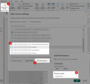 PowerBI data source settings PowerBI data source settings