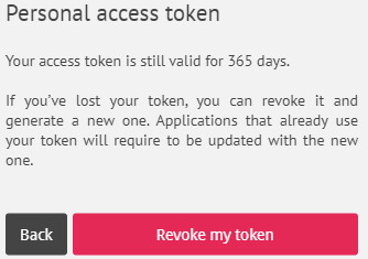 Personal access token - Revoke