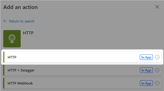 Power Automate HTTP action